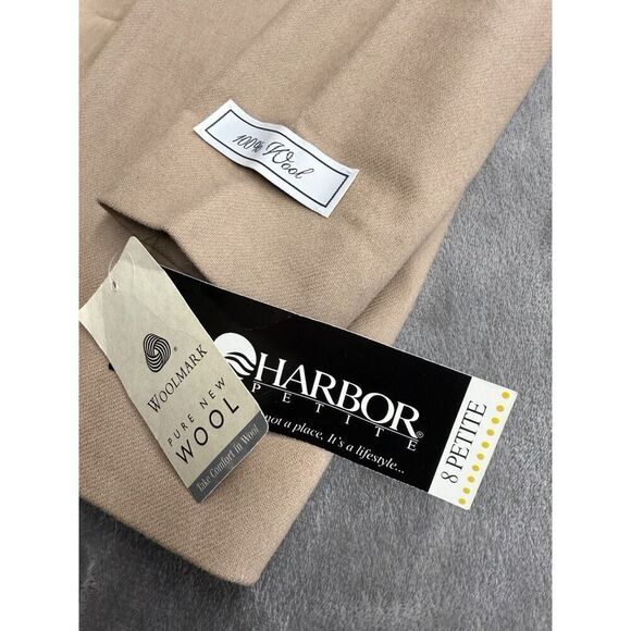 SAG Harbor 100% Wool Camel Blazer Jacket Size 8 Petite NWT Vintage Look - Picture 15 of 16